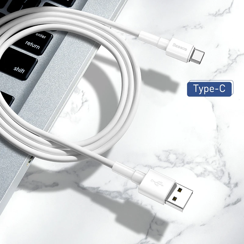 Baseus USB кабель для iPhone XS Max XR X Быстрая зарядка зарядное устройство USB-C Шнур Micro usb type C кабель для Android кабели для мобильных телефонов - Цвет: USB C Cable