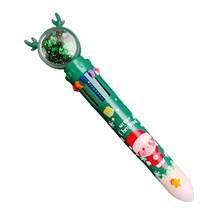 

Multicolor Ballpoint Pen Xmas Theme Printed 10 Colors Cute Cartoon Retractable Ballpoint Pens School Office Supply