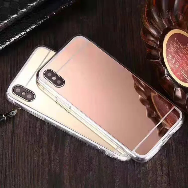 Зеркальный Мягкий силиконовый чехол для телефона iphone 5 se 5s 6 6s 7 8 plus x xs max xr роскошный резиновый чехол из ТПУ чехол s задняя крышка Capa Shell