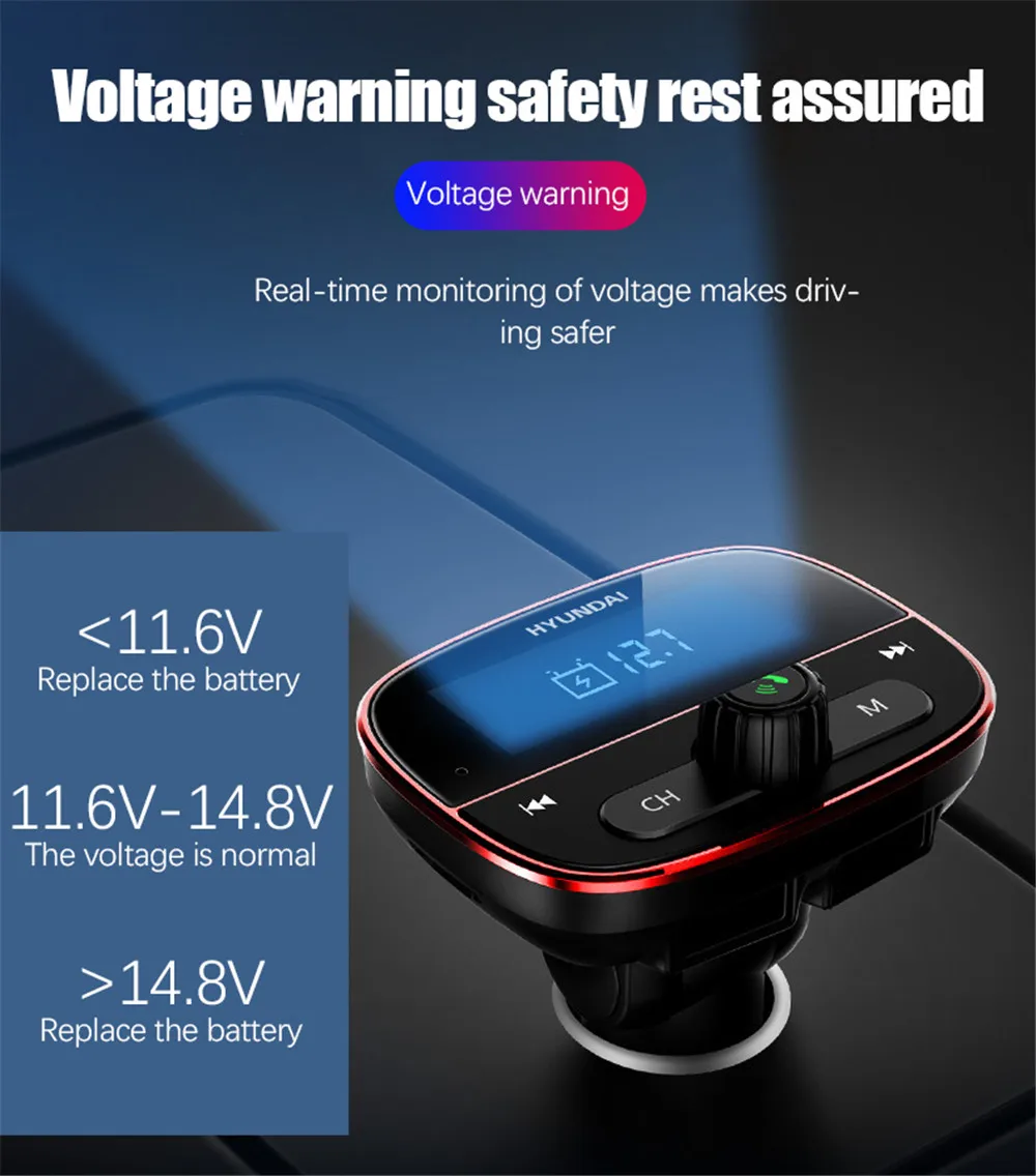 1,8 ''Автомобильный MP3-плеер Многофункциональный Bluetooth громкий звонок большой экран лирика дисплей ABS модуль Conector FM модулятор HY89