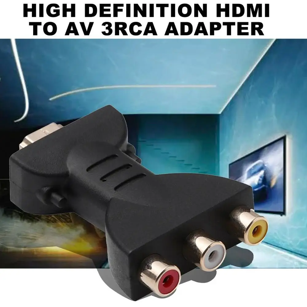 Portable HDMI to 3 RCA Video Audio AV Adapter Component Converter for HDTV DVD Projector Converter