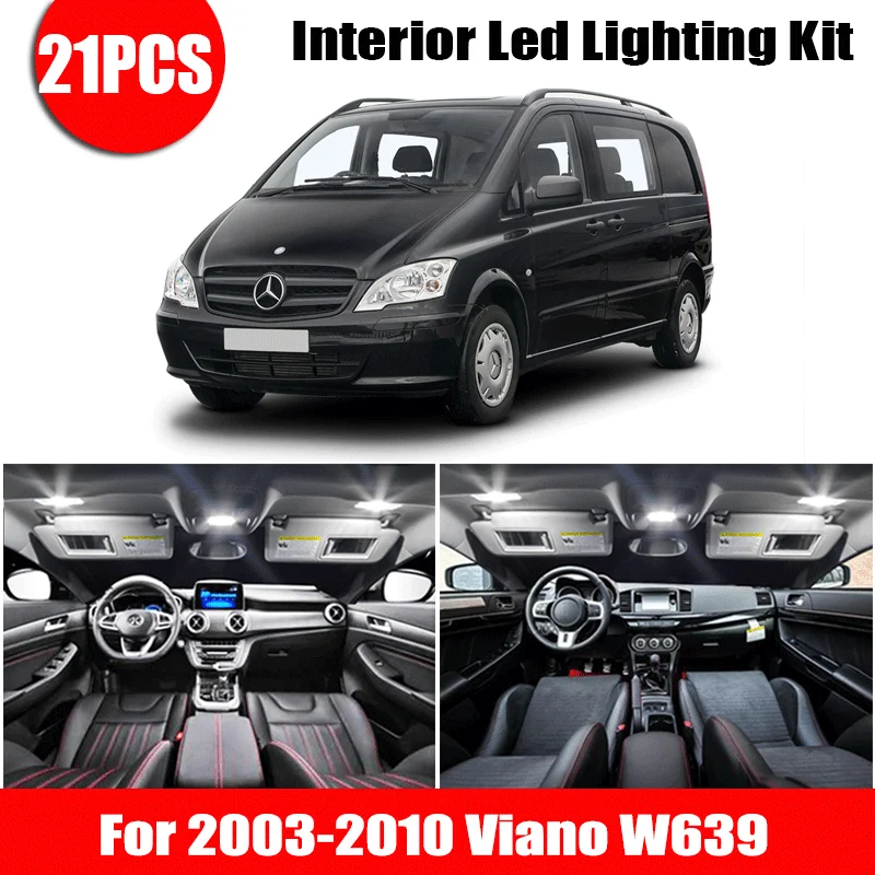 Комплект купольных светодиодных ламп для салона Mercedes Benz Viano W639 2003-2010 21 шт. |
