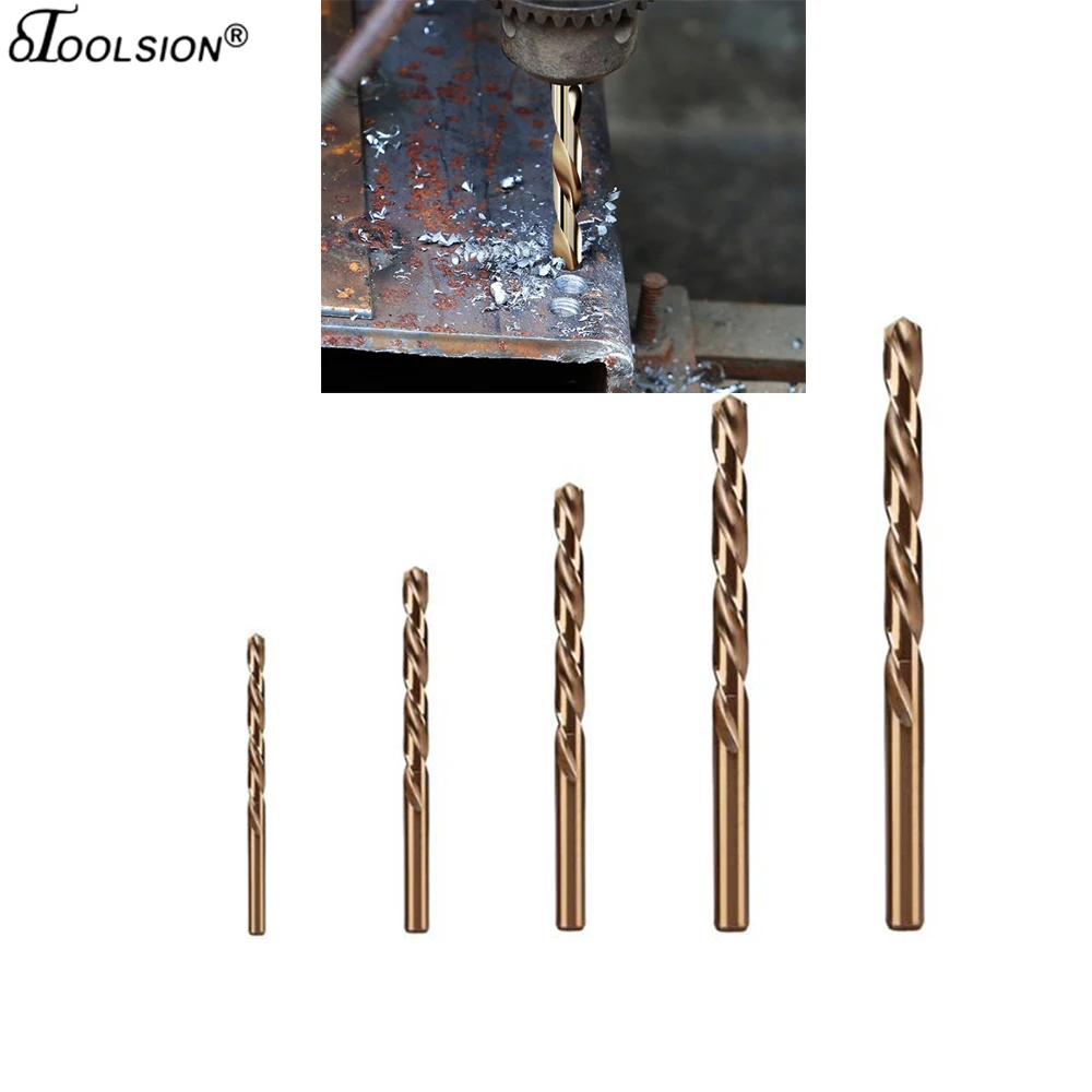 

5Pcs High Hardness Cobalt Twist Drill Bits HSS Co Steel Straight Shank Diameter 1mm/2mm/3mm/4mm/5mm Twist Drill Bit Power Tools