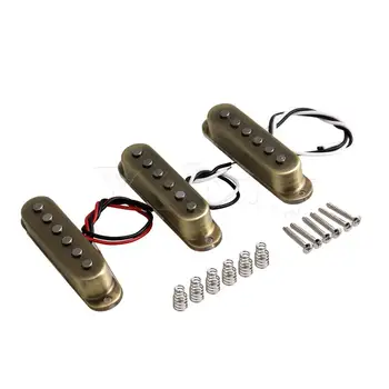 

Yibuy Bronze Metal Guitar Pickup 3 Single Alnico 5 48 /50/52MM