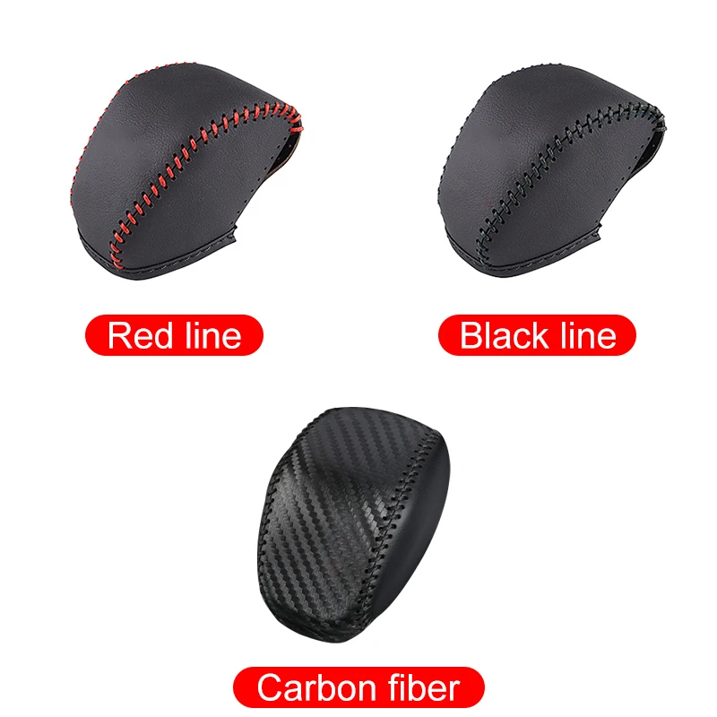 For Toyota RAV4 XA50 2019 2020 2021 2022 2023 2024 Genuine Leather Hand Sewing Gear AT Car Shift Lever Knob Handle Cover Case 3