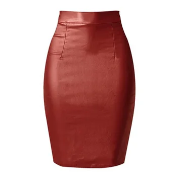 

High Waist Bodycon Pencil Skirt Women Stretch Zipper Back Sheath Bandage Skirt Office Ladies Slim Package Hip Skirt Bottoms