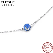 Подлинный eleshe 925 пробы серебряное круглое ожерелье с подвеской с натуральным камнем хвост русалки ожерелье для женщин модное ювелирное изделие