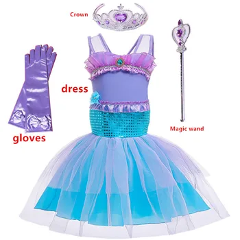 

Girls Little Mermaid Ariel Princess Dress Cosplay Costumes For Kids Baby Girl Mermaid Dress Up Sets Children Halloween Clothing
