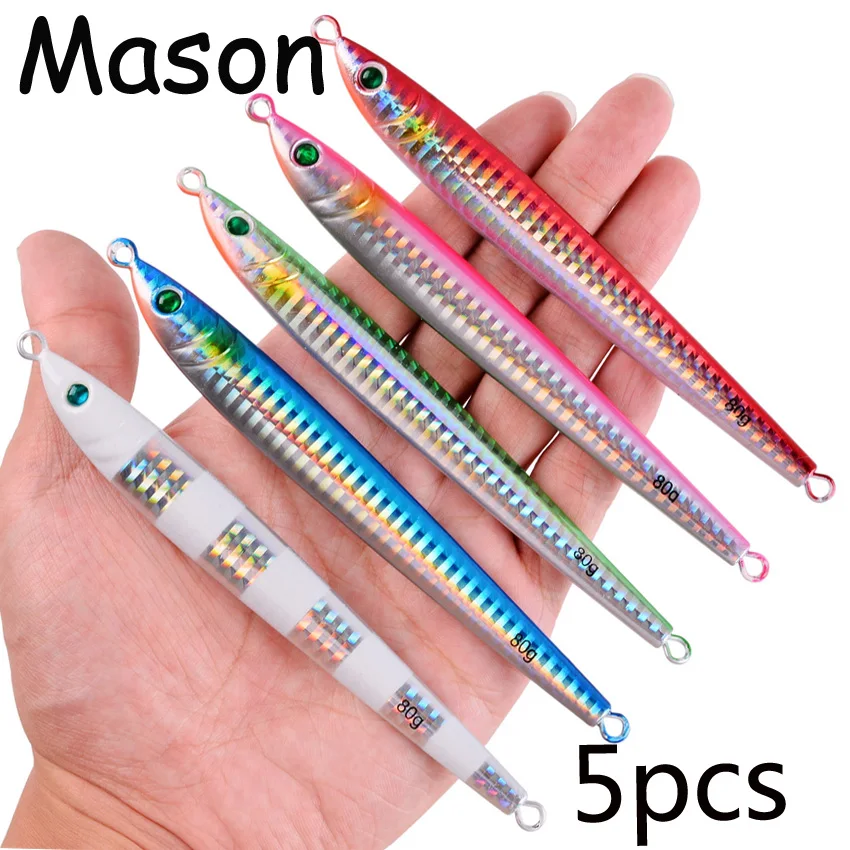 5pcs/Lot Metal Jig Fishing Lure Slow Cast Jigging Spoon 7G 10G 14G 17G 21G 40G 60 80G 100G Artificial Lead Bait Sea Tackle | Спорт и