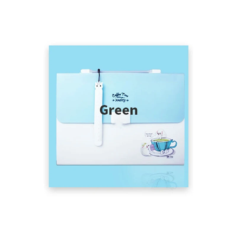 File Folder 13 Grid A4 Size Multi-layer Folder Classified Storage Business Document Student Exam Paper Data Storage Box File Bag - Color: Sky blue