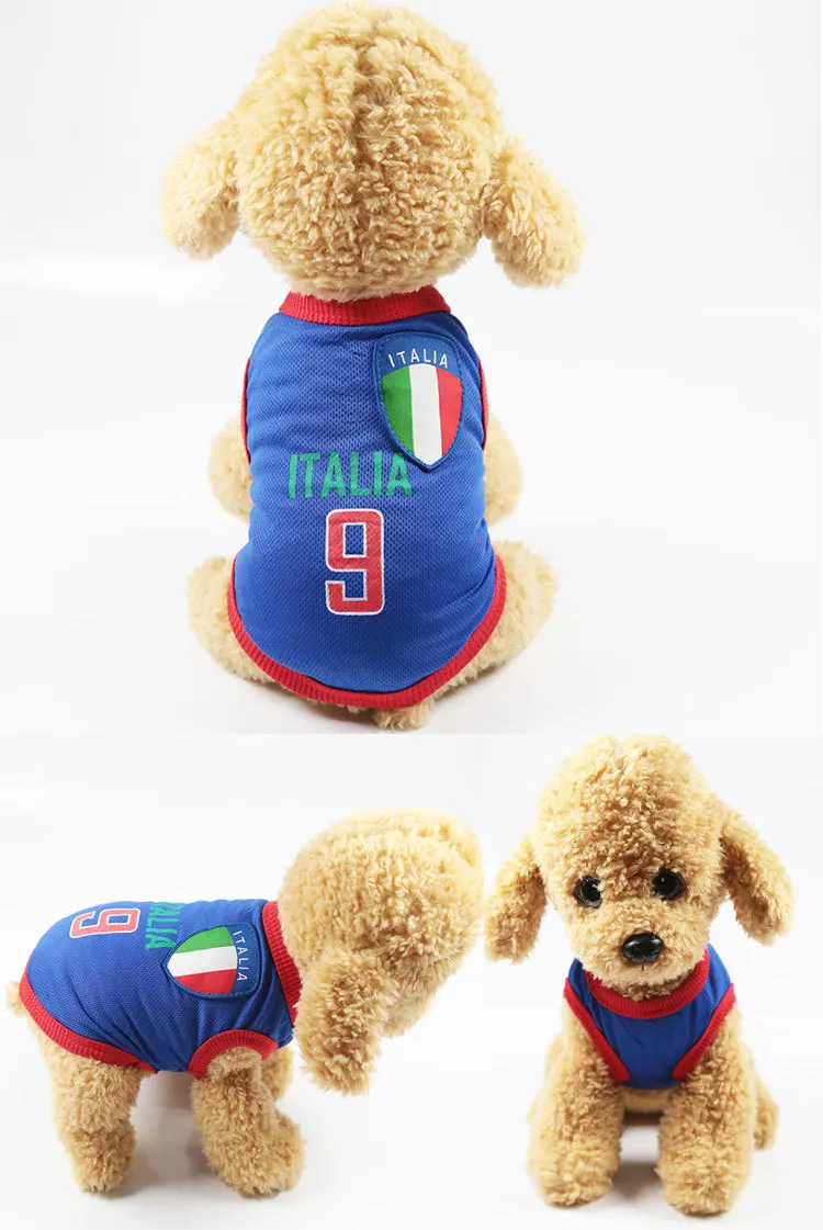 Italia Национальная футбольная команда, футболка для питомцев, собак, футболки для питомцев, жилетка для собак питомец, одежда, костюм, одежда для женщин, мужчин, собак и кошек - Цвет: Italia