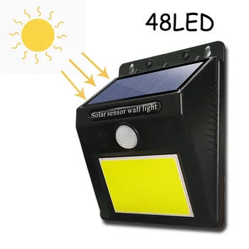 

Solar energy wall lamp COB human body induction electric 48 led outdoor lighting waterproof solar garden light lamp