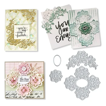 

3D flower knife mold metal cutting mold silver craft mold set handmade special gift DIY scrapbook embossed template