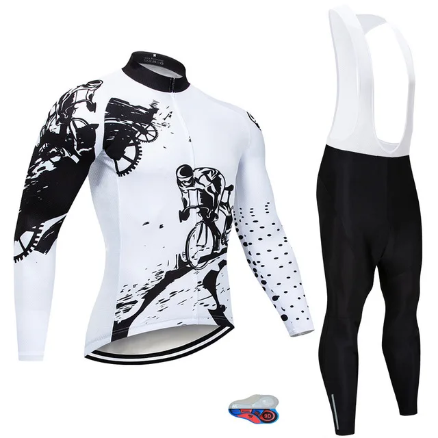 no fleece set 3 Мужская зимняя теплая одежда для велоспорта, новинка, Moxilyn, с длинным рукавом, для велоспорта, Джерси, набор, Ropa Ciclismo, MTB, для велоспорта, одежда для велоспорта - Цвет: no fleece set 3