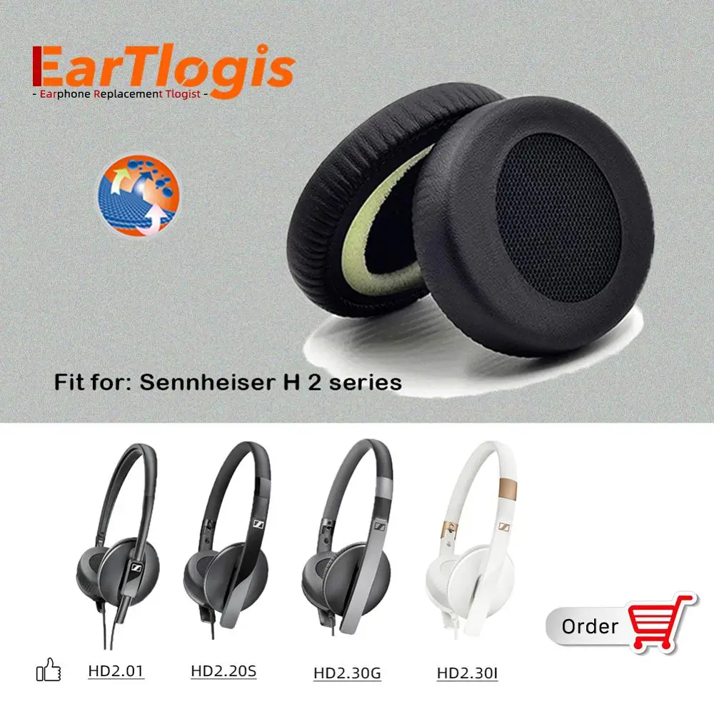 EarTlogis Velvet Replacement EarPads for Sennheiser HD2 01 HD2 20S HD2 30I HD2 3 Headset Parts Earmuff Cover Cushion Cups pillow