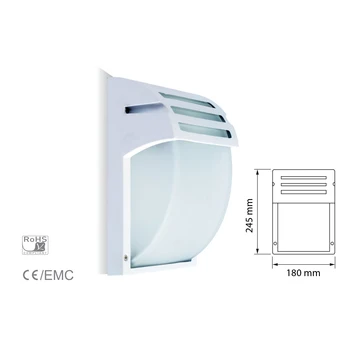 

V-TAC LD7077 wall lamp garden outdoor attack E27 white color glass Opal SKU-7077