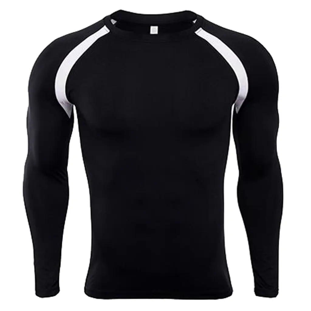 CYSINCOS мужская Тонкая Рашгард для фитнеса бодибилдинга, обтягивающая, термокомпрессионная быстросохнущая рубашка с длинными рукавами