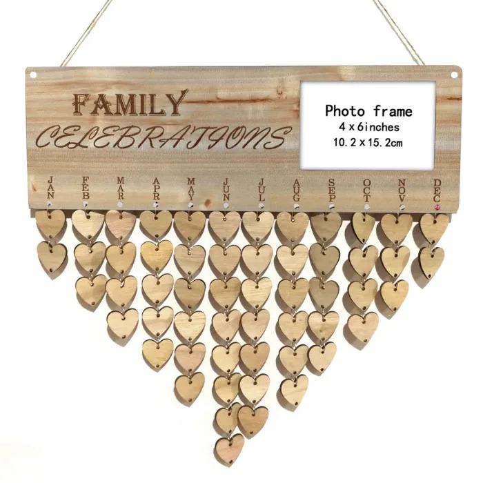 Hot Wood Birthday Reminder Board Birch Plaque DIY Calendar Special Dates Planner Board Decor PLD