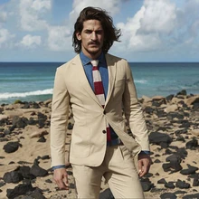 Trajes de hombre para la Плайя, para novio, para novio, esmoquin, ajustados, trajes de novio, 2 piezas(chaqueta+ Pantalones) m