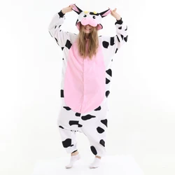 Cartoon Costumes Adult Cow Kigurumis Onesies Pajamas Women's Home Wear