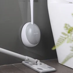 Hanging Modern Toilet Brush Wall Mounted Convenient Ecoco Toilet Brush White Cleaner Hygienic Accessories Bathroom Set GTJ50