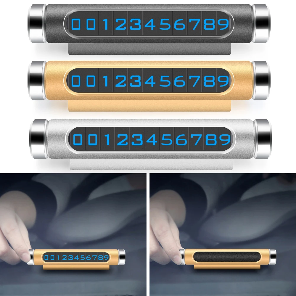 

Car Luminous Rotatable Temporary Parking Phone Number Plate Card Magnetic Adsorption Auto Stickers Drawer Style Car-Styling