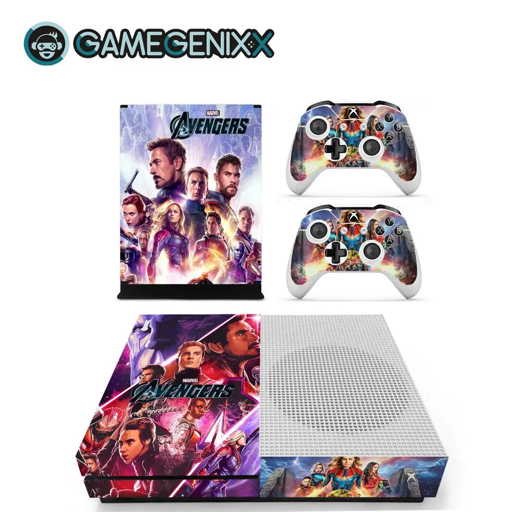 The Avengers GAMEGENIXX наклейка на кожу полный набор Виниловая наклейка для Xbox One Slim консоли и 2 контроллера-Мстители - Цвет: The Avengers