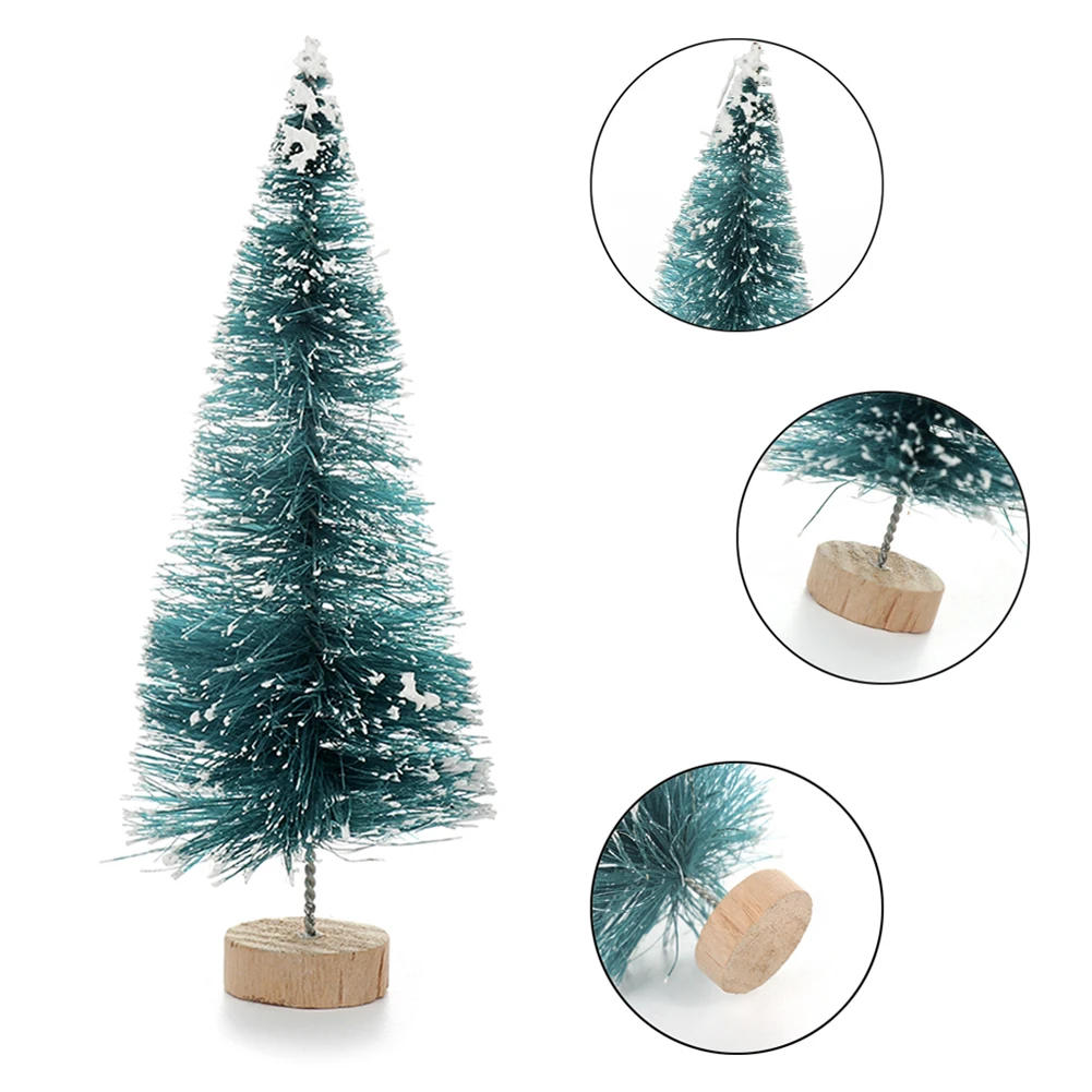66Pcs Mini Christmas Trees Bottle Brush Tree Sisal Snow Pine Tree Architecture Tree Winter Snow Ornaments for Christmas New O17