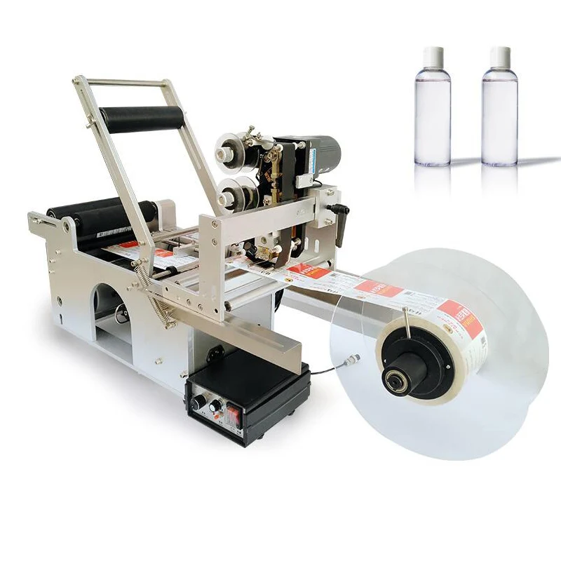 110W label stick machine stickers dispenser round bottle labelling machine semi-utomatic labeller with date marker machine