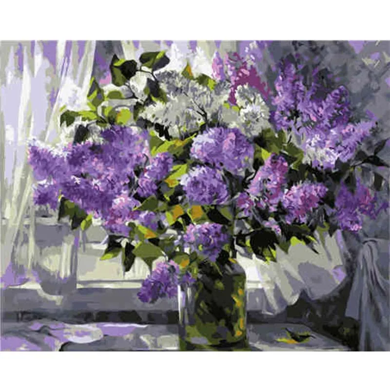 

Frame DIY Canvas Painting Mordern Flowes Picture Wall Art Hand Painted Oil Painting For Home Decor Artwork 40x50cm