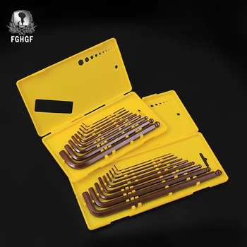 

FGHGF Universal 9pcs S2 Hex Wrench Allen Key Socket Hexagonal Wrenches Set With Box Spanner Repair Hand Tool Set Garage Tools