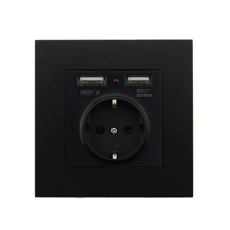 EU socket with 2 USB Atlectric вкл/выкл кнопка выключателя питания 1 2 3 4 банды ЕС FR разъем питания 86 Тип Двойной тройной Четырехместный разъем ПК панель с USB портом выключатель света,переключатель,кнопки - Цвет: EU socket with 2 USB