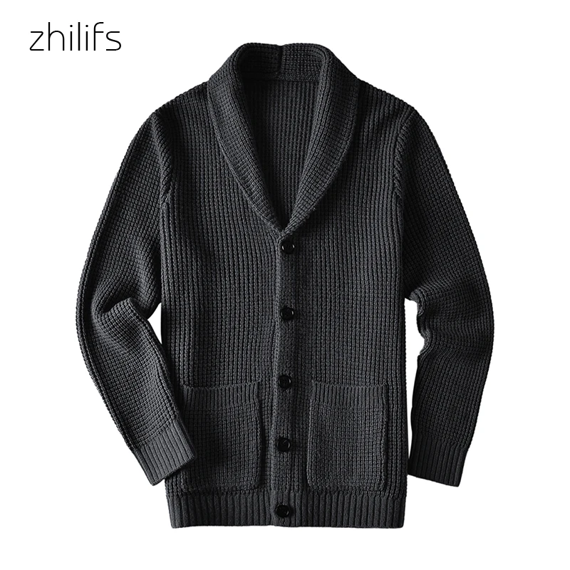 2021 New Fashion Brand Sweater Coat Extra Coarse Wool Man Cardigan Thick Jumpers Autumn Korean Style Casual Mens Clothes
