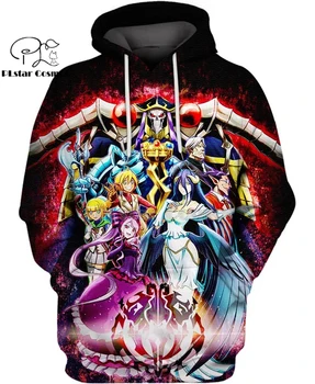 

PLstar Cosmos Anime Game OverLord Ainz and Albedo 3d hoodies/Sweatshirt Winter autumn funny long selvee streetwear-2