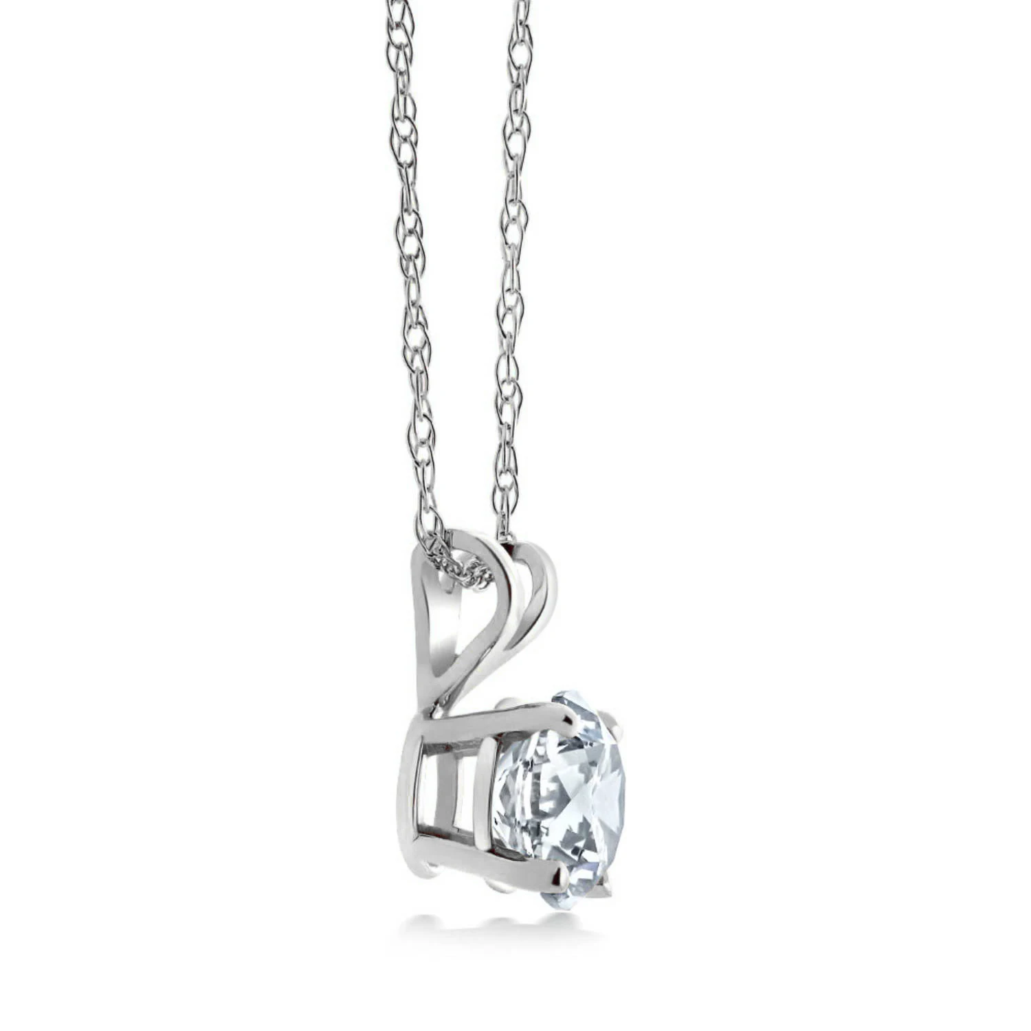 Charles& Colvard 4,5 мм VG Moissanite 0,30 карат 14 к белое золото Пасьянс кулон Круглый 4 зубец с 1" 14 к цепочка из белого золота