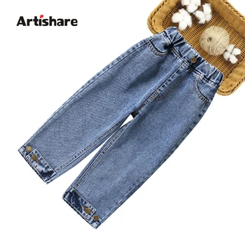 

New Girls Jeans Patchwork Jeans For Girls Casual Pencil Pants Jeans Kids Autumn Korean Children's Jeans Pants For Girls School