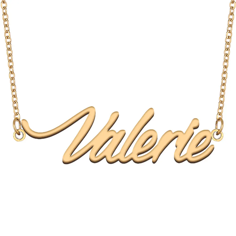 

Valerie Name Necklace for Women Personalized Stainless Steel Jewelry Gold Plated Nameplate Pendant Femme Mother Girlfriend Gift