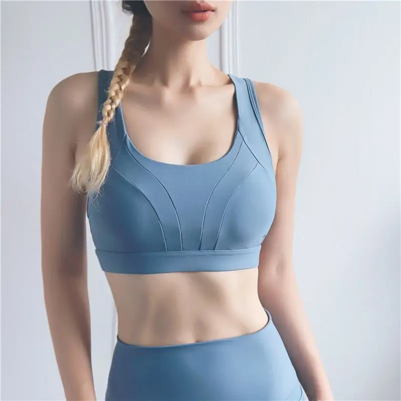 Adjustable Женский Регулируемый ударопрочный дышащий сексуальный спортивный бюстгальтер, для бега, фитнеса, йоги, упражнения, нижнее белье без косточек - Цвет: blue