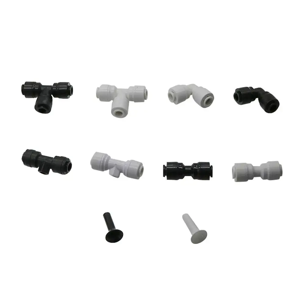

200Pcs 1/4" Slip Lock Quick Access Connector No Buckle Tee Straight Elbow Rapid Pushing in Coupling Joint Misting System Adapter
