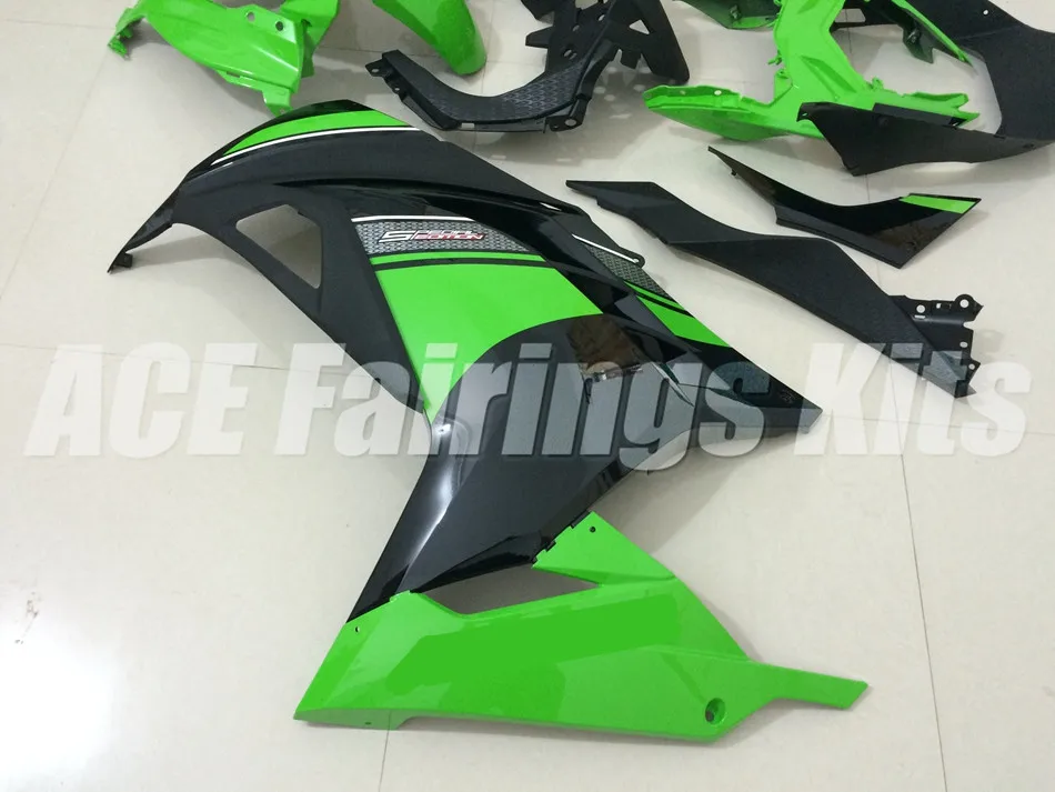 ABS обтекатель комплект для Kawasaki Ninja300 EX300 300R 2013, 13, 14, 15, 16, 17, Обтекатели литья под давлением, зеленый