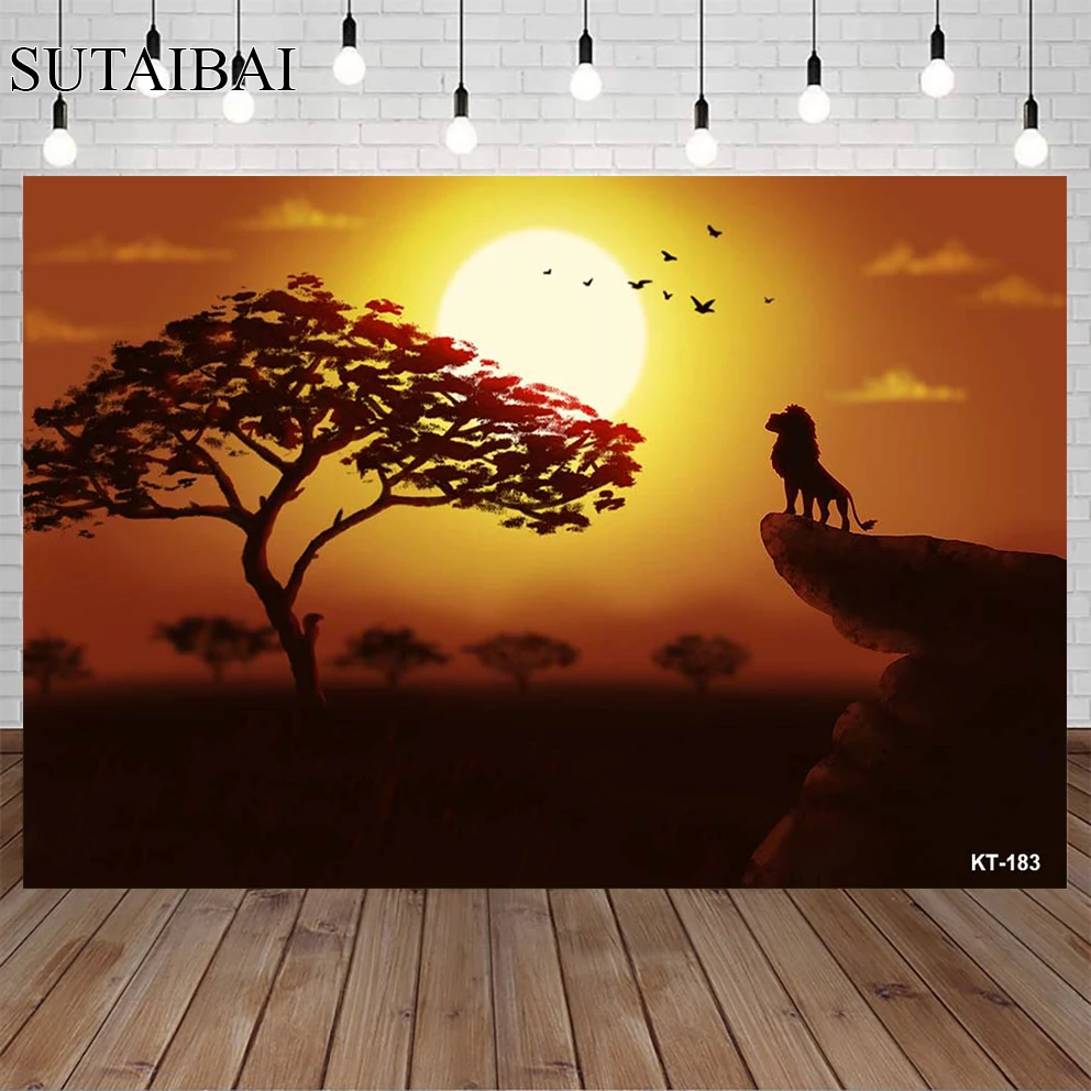

Dusk Mountain Lion Wildlife Photography Background Jungle Birthday Party Photo Background Vinyl Decoration Photo Booth Props