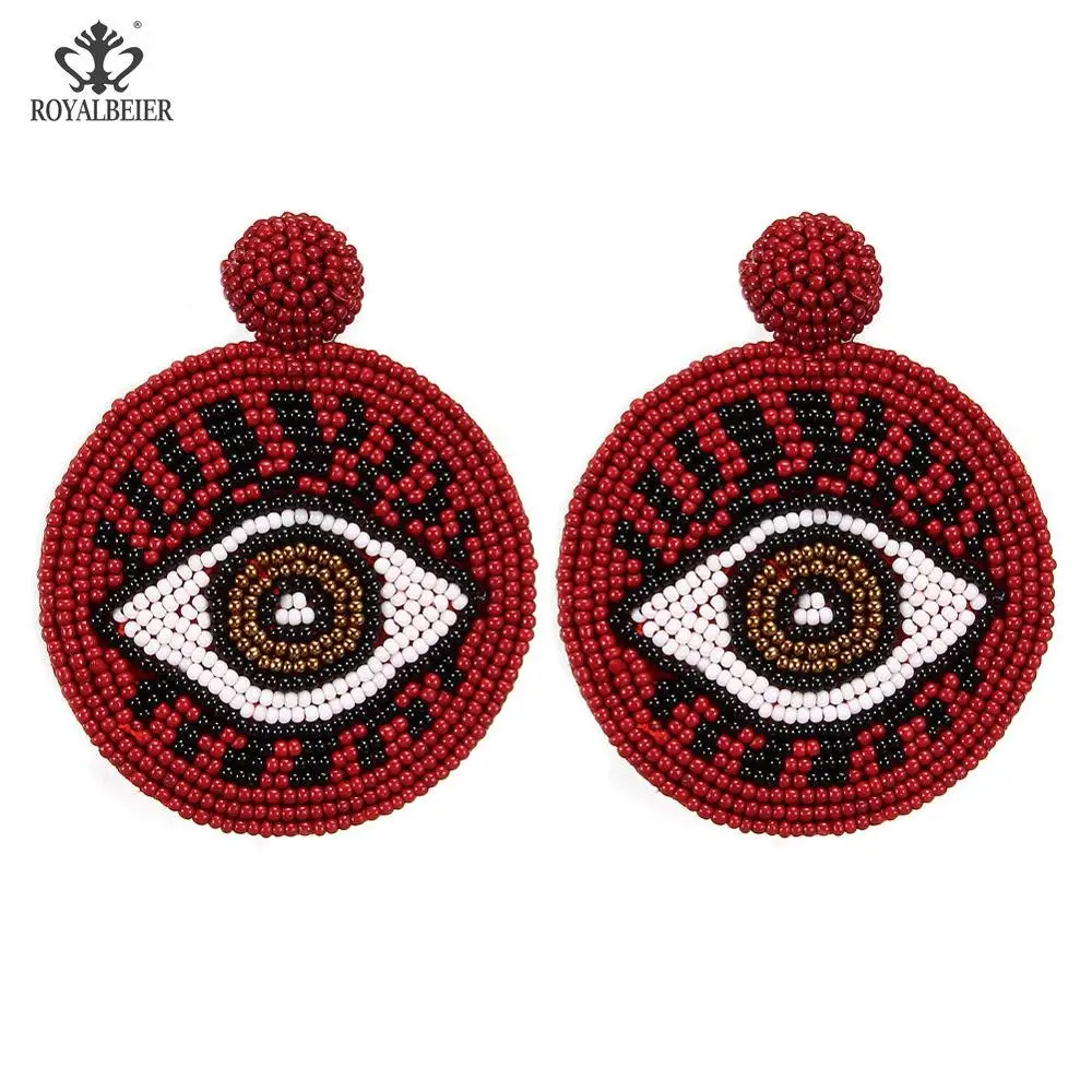 Bohemian earrings3 ROYALBEIER богемные длинные кисточки акриловые перо форма бисера Кулон Серьги Свадебная вечеринка очаровательные ювелирные изделия серьги - Окраска металла: Bohemian earrings3