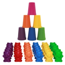 Counting Weights Bears Stacking Cups Montessorily Rainbow Matching Game Educational Color Sorting Toys For Toddlers