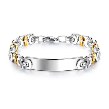 

New Product Popular Stainless Steel Bracelets Steel Color Link Byzantine Chain Bracelet with Smooth steel surface For mens