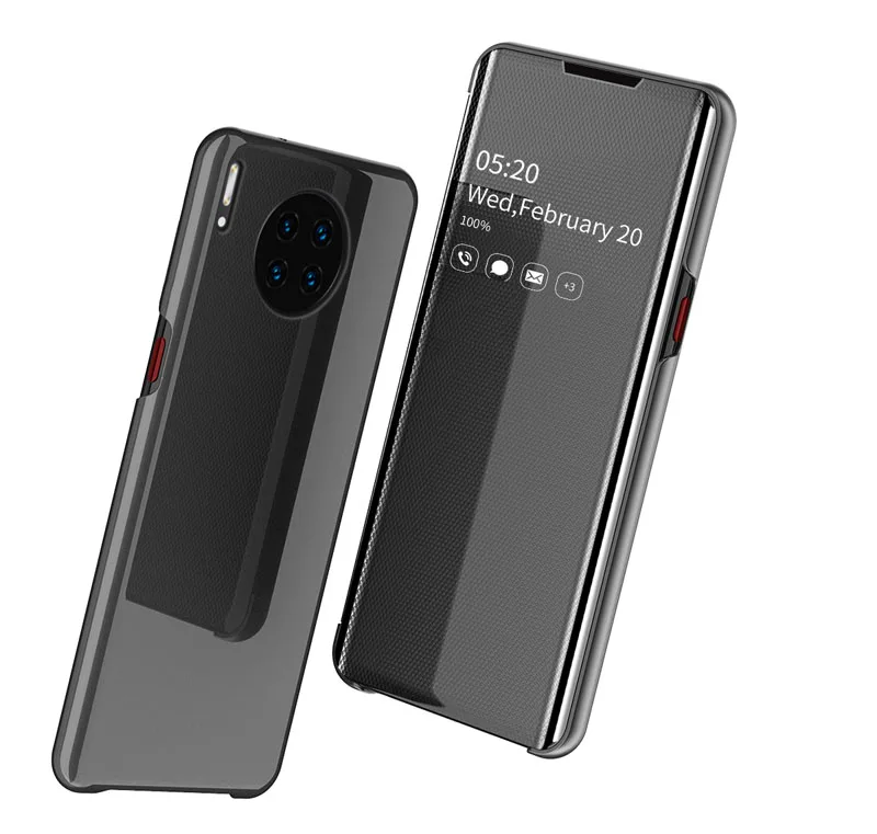 Роскошный элегантный чехол флип кейс для Huawei P20 P30 Mate 20 30 Pro Honor 9 Lite Nova 3E 3e зеркало