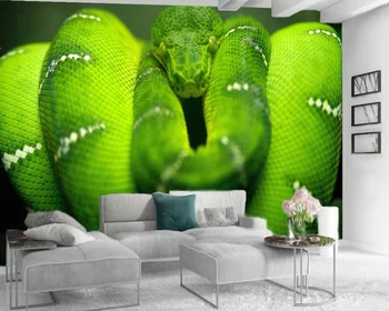 

Custom 3d Animal Wallpaper Modern Mural 3d Wallpaper Green Viper 3d Wall Paper for Living Room Custom Photo