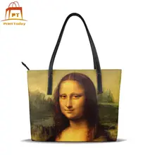 Mona Lisa, сумка Mona Lisa, сумки с верхней ручкой, с узором, большая кожаная сумка-тоут, трендовые подростковые женские сумки