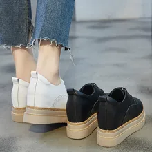 Весенне-осенняя кожаная обувь, увеличивающая рост спортивная обувь British Wind обувь на толстой подошве с глубоким носком для прогулок на платформе I1-58