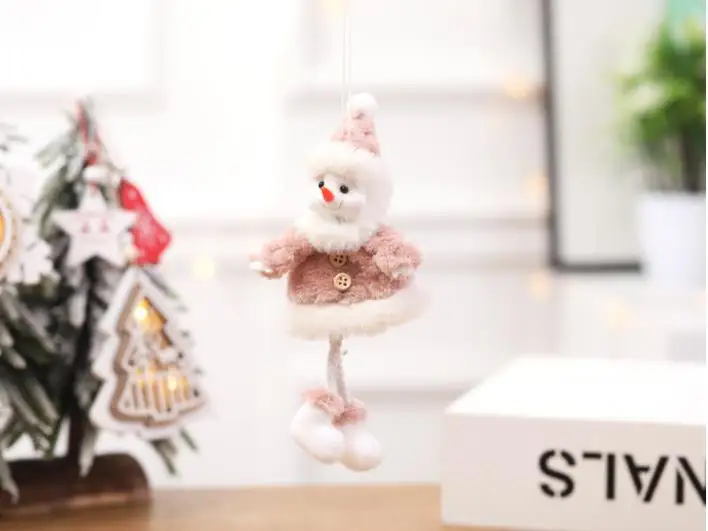 Snowman Милый розовый кулон в виде снеговика Санта-Клауса, украшение для рождественской елки, украшения для дома, маленький Рождественский подарок для детей - Цвет: Snowman