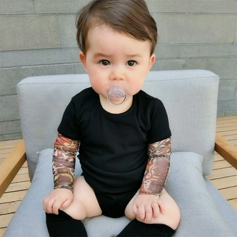 Body con estampado de tatuaje para bebé, mono de retazos para recién nacido, trajes informales para niño pequeño, ropa para niño
